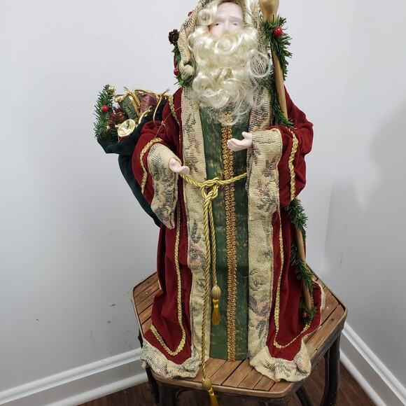 Vintage St Nicholas Santa Claus Tree Topper or Shelf Sitter Christmas Holiday - Picture 2 of 10